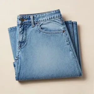 Jean mom fit azul