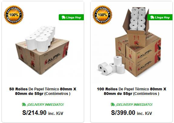 Papel Térmico 80x80mm · 20 rollos